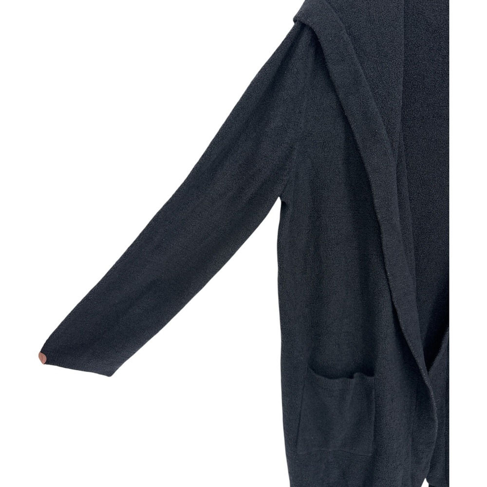 Barefoot Dreams CozyChic Hooded Cardigan Black Open Front Womens Size 2X - Picture 2 of 3